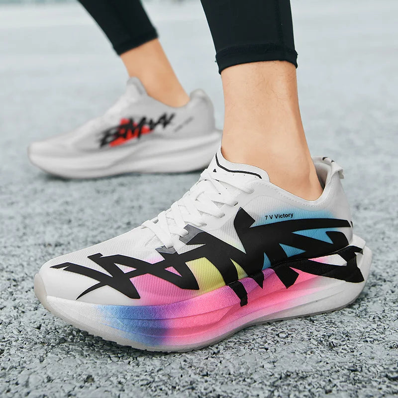 Sports Shoes for Men, Casual Running Shoes, Unisex Jogging Shoes, Popcorn Outsole, Lightweight Breathable Sports Shoes, Women's Non-Slip Shock-Absorbing Athletic Running Shoes 34-44