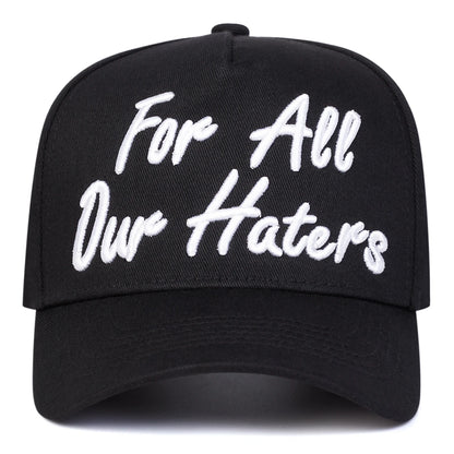 Cappellini da baseball unisex con ricamo «FOR ALL OUR HATERS» - Primavera/Autunno - Cappelli casual regolabili per attività all’aperto - Cappellino parasole - Cappellino sportivo