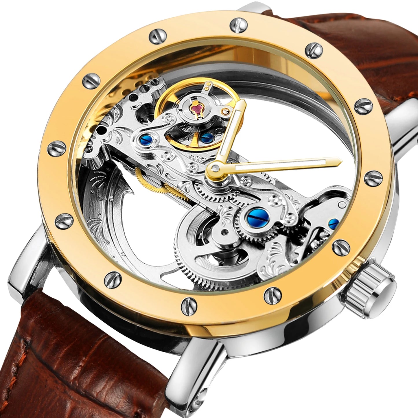 2026 Top Brand Luxury Steel Skeleton Tourbillon Automatic Watch Men's Leather Mechanical Waterproof Luminous Elegant Wrist Clock