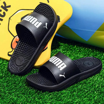 Sandales Puma pour hommes 2026 383062-01, claquettes de douche confortables en EVA noires avec logo blanc, tongs décontractées d'été pour la plage