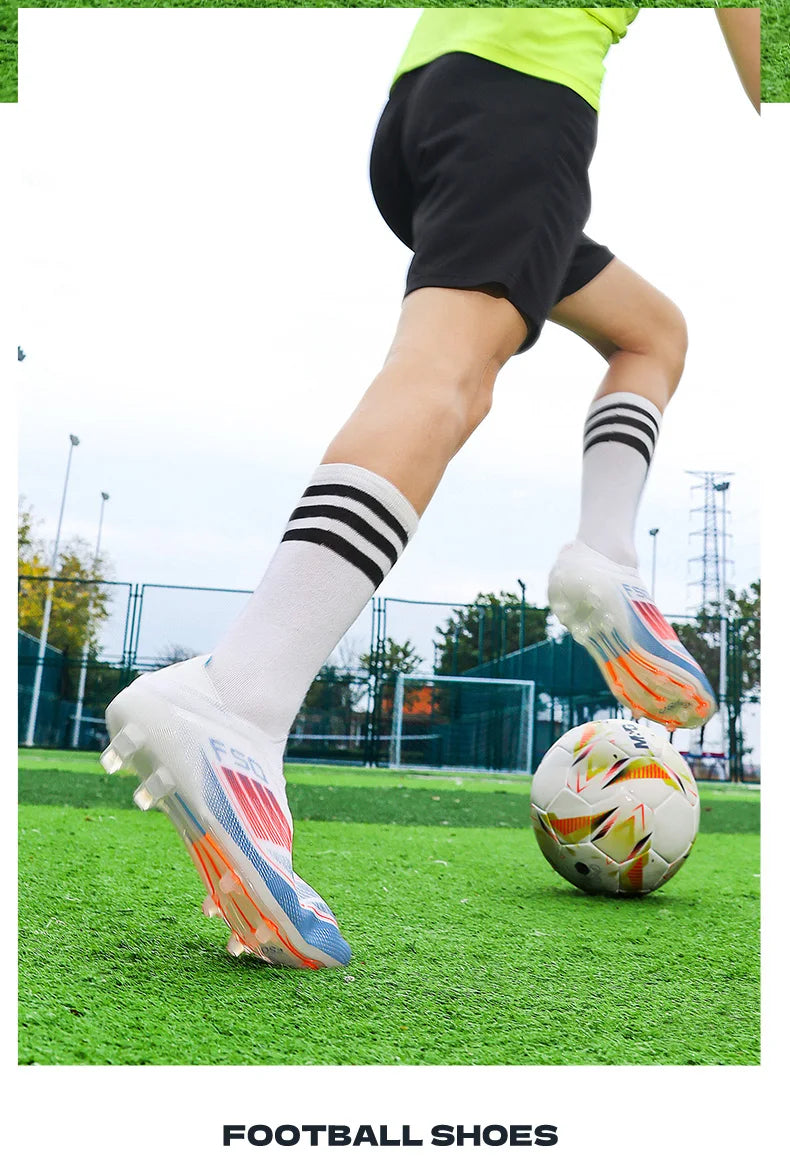 Men Soccer Shoes Training Football Boots Indoor Sneakers TF Long Spikes Match Futsal Ultralight Breathable Cleats Drop Shipping