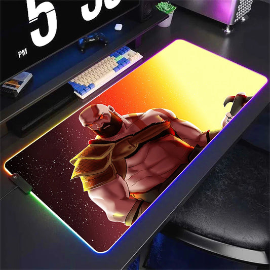 God Of War Large Kratos Atreus Mouse Pad RGB Glowing E-Sports Gamer Keyboard Rug with Extensible Phantom Color Carpet 500x1000