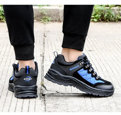 BONA 2023 New Designer Hiking Shoes Trekking Sneakers Men Walking Fishing Camping Jogging Shoes