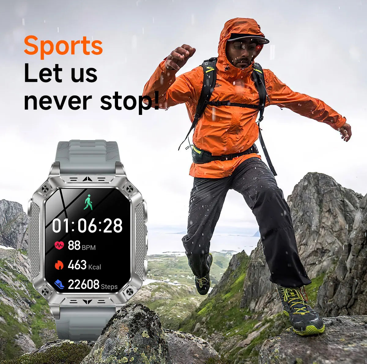 2026 TANK New 1400mAh Military GPS Smart Watch Men 2.01" AMOLED Screen 10ATM Waterproof Clock SOS Call Flashlight Smartwatch iOS