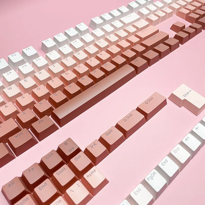 Keycap RGB gamer retroilluminati a gradiente per tastiera meccanica con switch MX, profilo OEM, PBT bianco e blu, layout ISO, tasti fai da te
