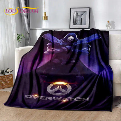 Overwatch Game Gamer D.Va Reaper Soft Plush Blanket, Flannel Blanket Throw Blanket for Living Room Bedroom Bed Sofa Picnic Kid 3D