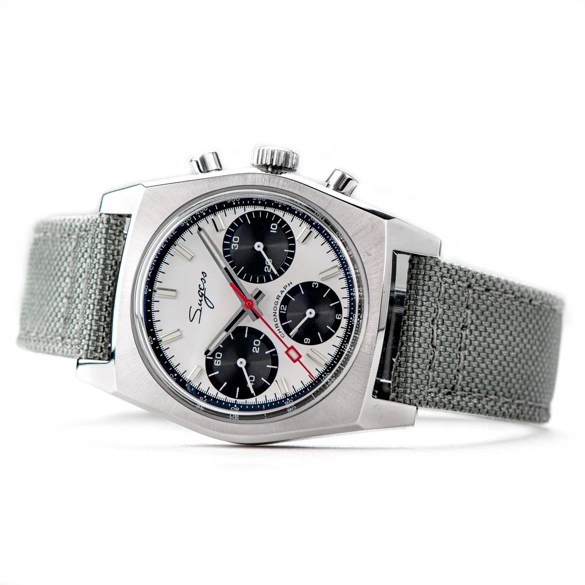 Sugess 37mm Men's Pilot Watches Original ST19 Chronograph Swanneck Mechanical Wristwatches Dome Sapphire Crystal Force Army 2024