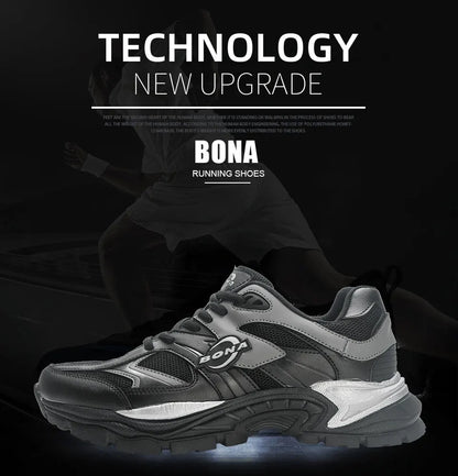 BONA New Designers Breathable Road Running Shoes Casual Shoes Man Athletic Walking Footwear Men Outdoor Jogging Masculino