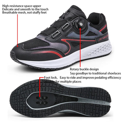 MTB Cycling Shoes Men 2024 Flat Bottom Dirt Bike Race Mountain Footwear Bicycle Indoor Cleats Lock Cleat Trekking Cycling Sneakers