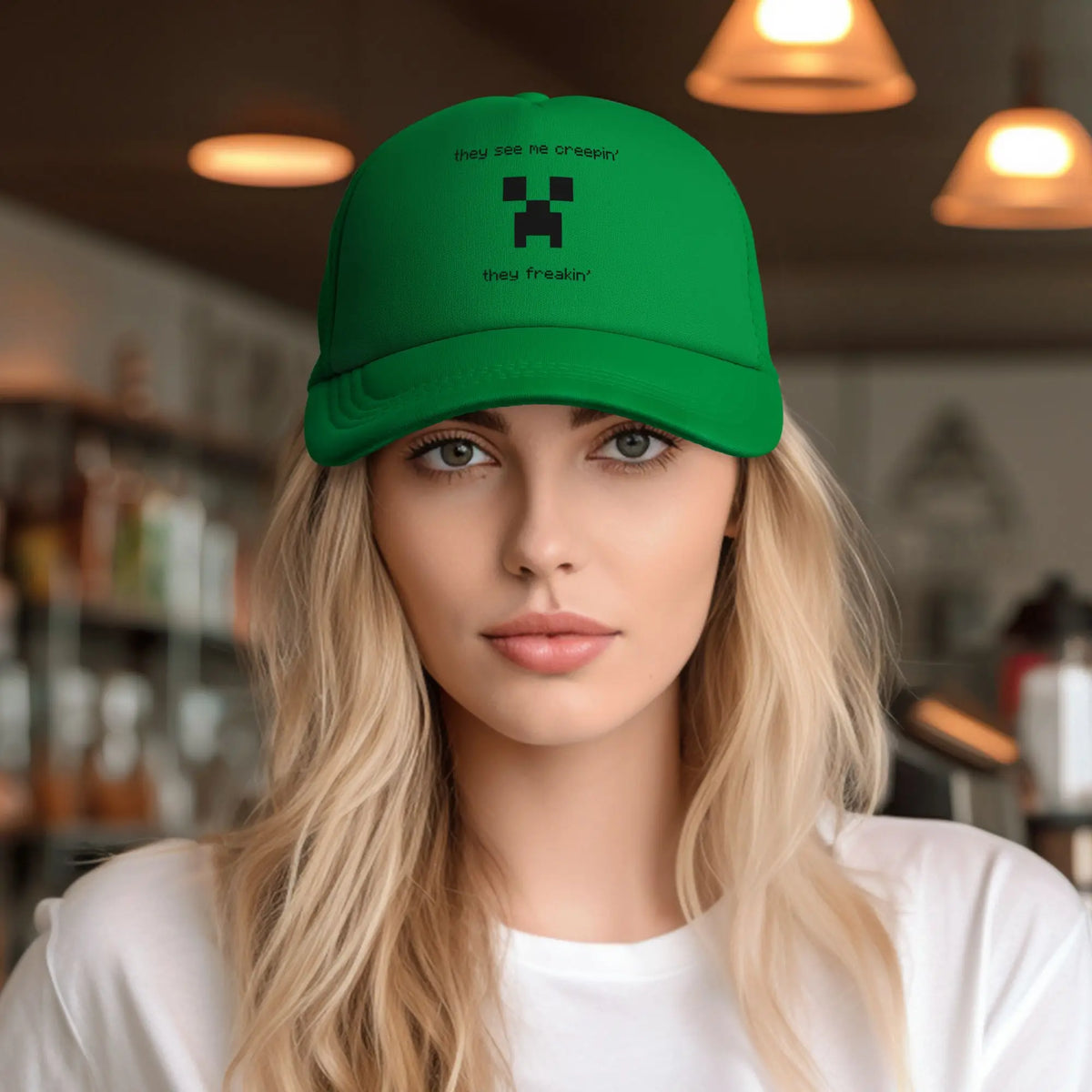 Creepin Creepers til voksne, Trucker-kasket, baseballkasket i mesh, snapback-kasketter, hatte, solhat, justerbare solkasketter, sommer