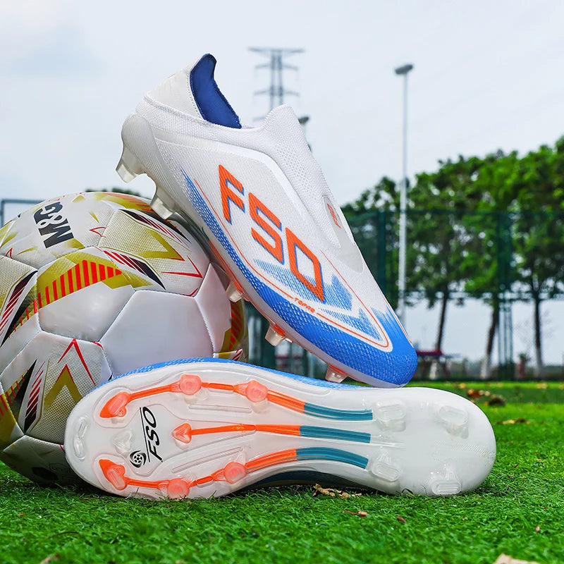 New Men's Football Boots, Non-Slip Outdoor Sneakers, Match Grass Cleats, High-Quality Soccer Shoes, Futsal, Hot-Selling High-Top Light Boots