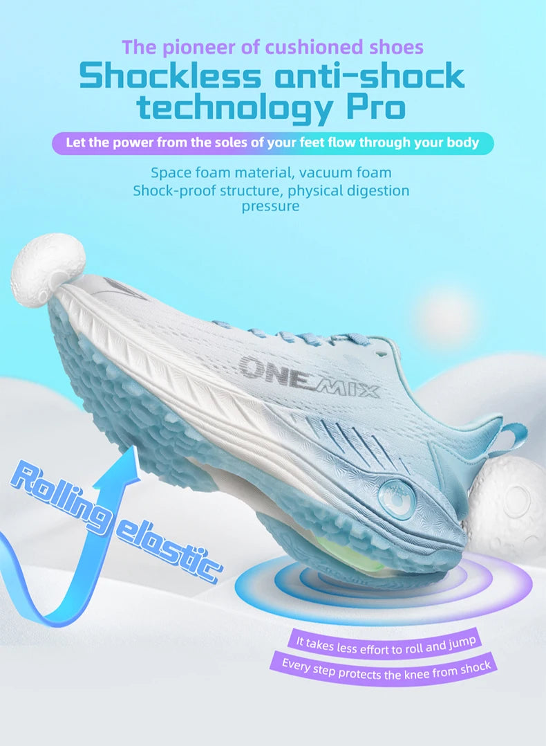 Zapatillas de running casual ONEMIX transpirables de verano para jogging, calzado deportivo ligero para hombre y mujer, gimnasio y exterior, con amortiguación