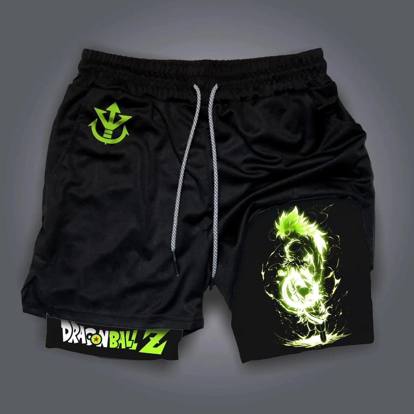 Dragon Ball Anime Peripheral Majin Buu GOKU Printed Sports Double-layer Shorts American 2026 Summer Men's Loose Breathable Pants