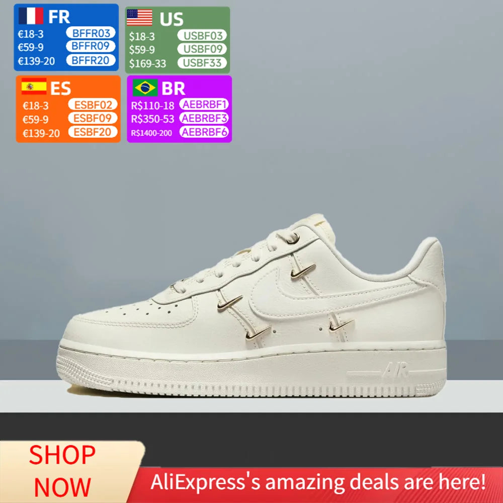 Nike Air Force 1 07 Leather Stylish and Versatile, Comfortable and Durable Low-Top Skate Shoes for Men and Women FV3654-111