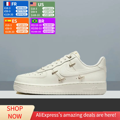 Nike Air Force 1 07 Leather Stylish and Versatile, Comfortable and Durable Low-Top Skate Shoes for Men and Women FV3654-111