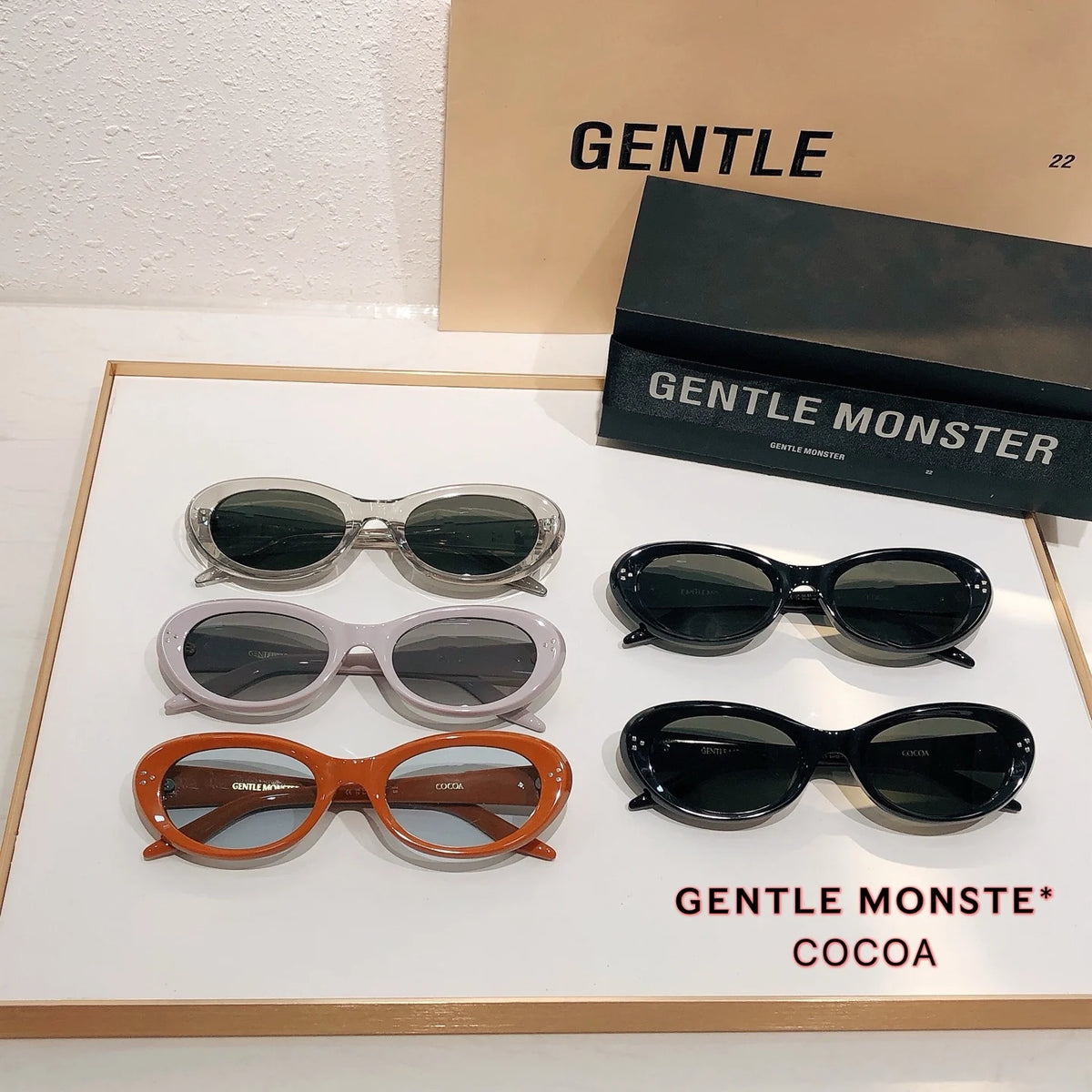 GENTLE MONSTER COCOA Luxury Leisure Men Sunglasses Trendy Acetate Frame Uv400 Classical Vintage Women Eyeglasses Random Case