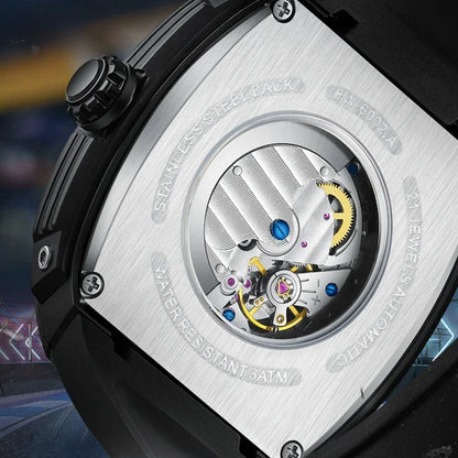 Mark Fairwhale 6002 Automatic Movement Tonneau Dial Luminous Waterproof Fashion Mechanical Watches for Men Relogios Masculino