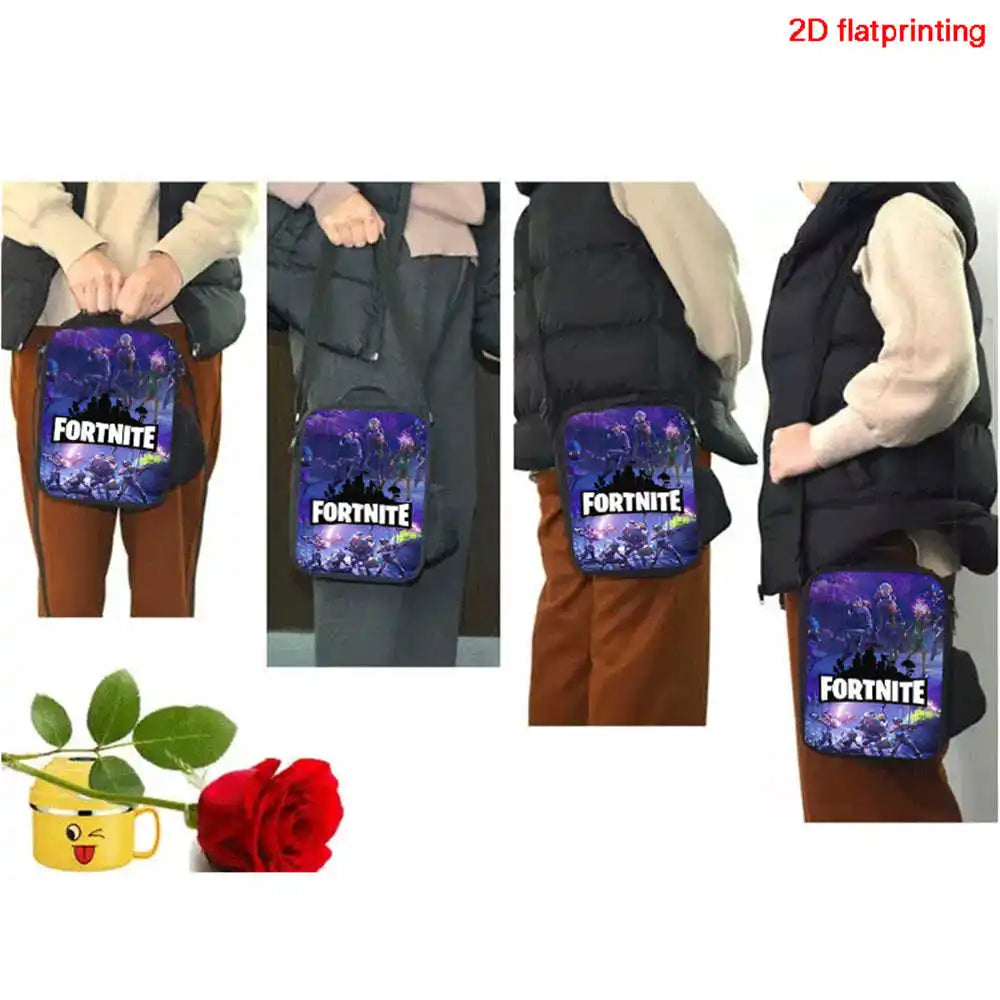 Cute Cartoon Lunch Bag Insulated Thermal Food Container Leakproof Reusable Fortnite Lunch Cooler Bag for Kids Students