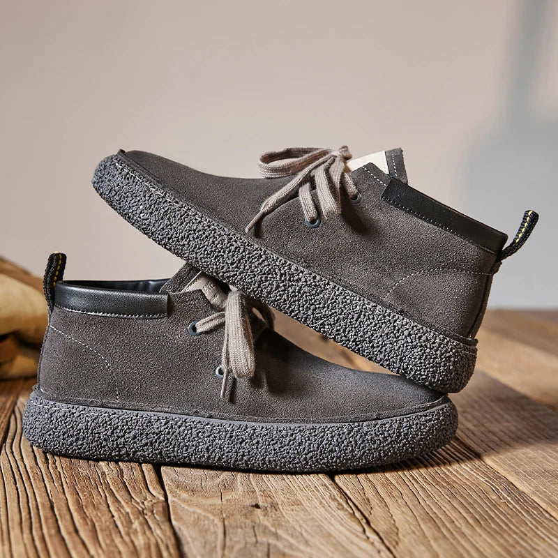 Pantofi casual din piele de căprioară pentru bărbați, de marcă de lux, din piele naturală, realizați manual, cu design antiderapant, pentru primăvară și toamnă