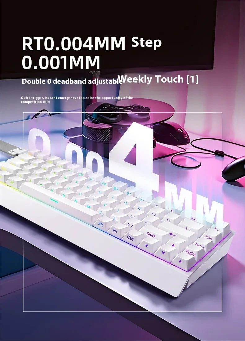 Teclado mecánico IROK Carotmas Mercury68 con interruptores magnéticos, 8K, 68 teclas, RT0.004mm, baja latencia, teclado gaming con cable personalizable para PC, ideal para regalo