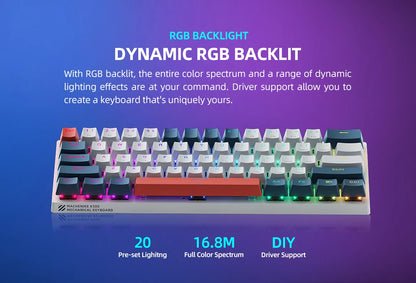 K500-B61 Machenike Mini Mechanical Keyboard 60% Form Factor 61Keys Gaming Keyboard Wired Full Key Hot-Swappable RGB Backlit