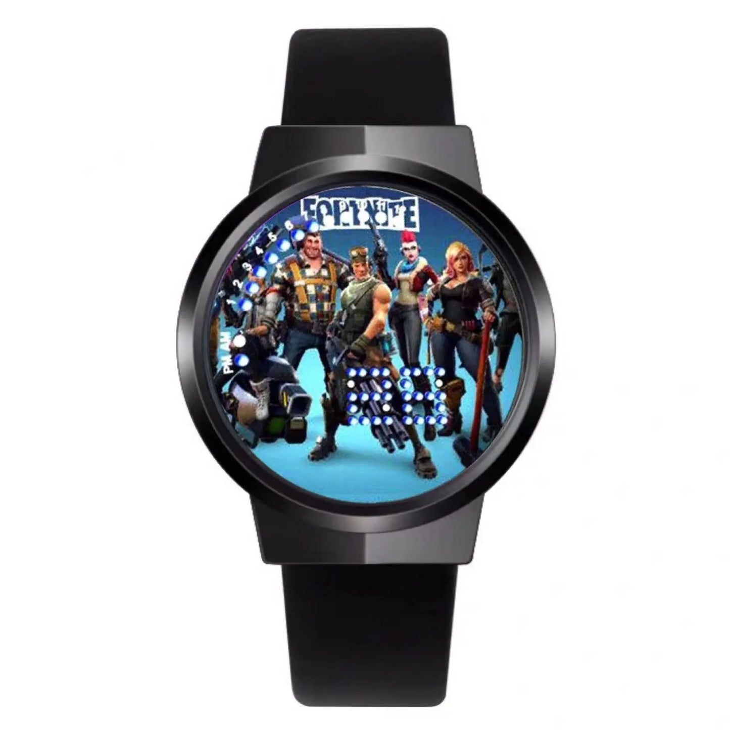 Relógio Fortnite kawaii personalizado com luz noturna LED tátil, estilo cartoon e fashion, relógio eletrónico para estudantes, presente para amigos