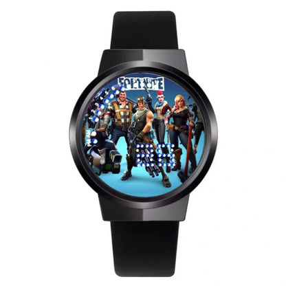 Relógio Fortnite kawaii personalizado com luz noturna LED tátil, estilo cartoon e fashion, relógio eletrónico para estudantes, presente para amigos