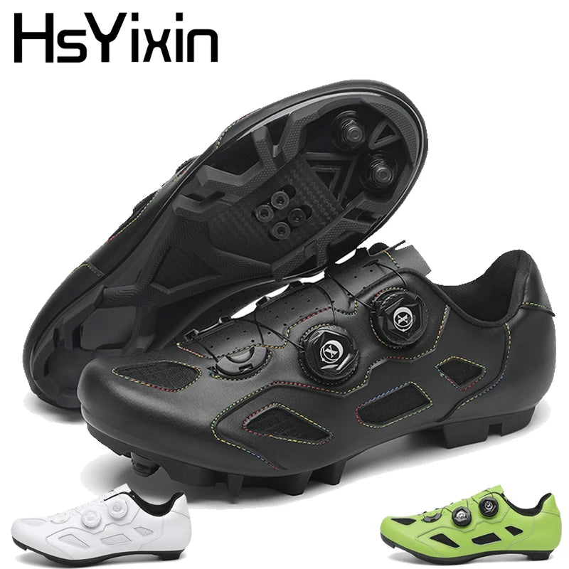 Mountain Bike Shoes Men's Cycling Shoes Quick Ratchet Buckle Compatible with SPD System Pedal for Indoor Outdoor Women MTB Shoes