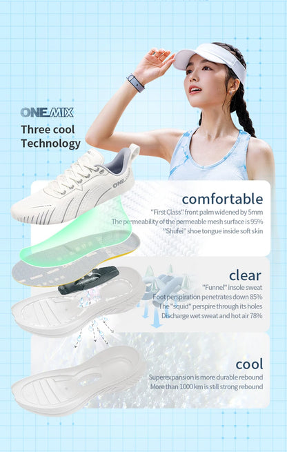 ONEMIX Bumper Elit Racing Running Shoes Cushion Stable Sport Shoes Light Anti-Slip Wearable Walking Sneakers Spring Jogging
