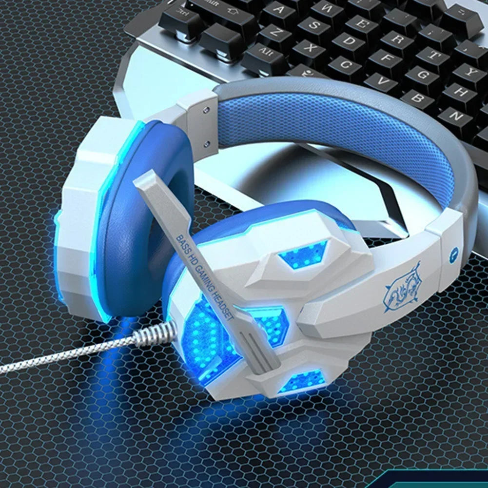 Creative Wired Gaming Headset with Microphone – LED Light Bass Stereo Gaming Headphones for PC, PS4, PS5, Xbox – High Quality Gaming Headset