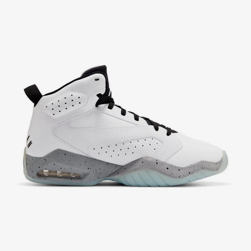 Jordan Lift Off Simple and Versatile Shock-Absorbing, Non-Slip, Wear-Resistant Mid-Top Retro Basketball Shoes for Men, White and Gray Ar4430-101