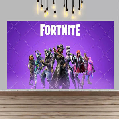 Backdrop F-fortniteds para Festa de Aniversário de Rapaz, Faixa Decorativa Infantil, Decoração de Mesa de Bolo de Aniversário, Acessórios para Festa, Adereços Fotográficos e Presente