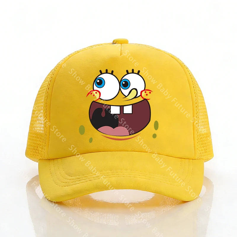 Spongebobs Baseball Caps for Adult Boys Kawaii Sports Breathable Mesh Hat Cute Cartoon Anime Sunbonnet Fashion Birthday Gifts