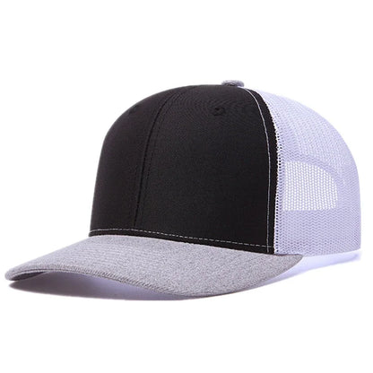 Unisex-Kappe mit leicht gebogener Krempe im Trucker-Stil – Freizeit- und Outdoor-Kappe für Damen und Herren, atmungsaktiv, für den Sommer