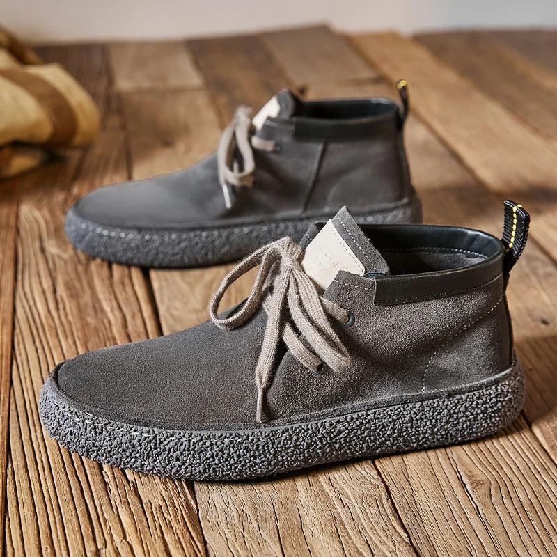 Pantofi casual din piele de căprioară pentru bărbați, de marcă de lux, din piele naturală, realizați manual, cu design antiderapant, pentru primăvară și toamnă