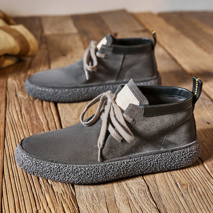 Pantofi casual din piele de căprioară pentru bărbați, de marcă de lux, din piele naturală, realizați manual, cu design antiderapant, pentru primăvară și toamnă