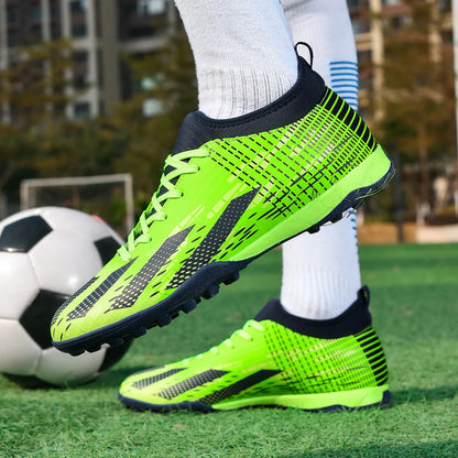 Novas chuteiras de futebol para homem, futsal e futebol indoor, botas desportivas para jogo e treino, criança, pitons TF para relva, proteção no tornozelo, bestseller, alta qualidade, leves
