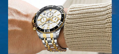 REWARD Mens Watches Waterproof  Luminous Quartz Wristwatch Business Stainless Steel Strap with gift box