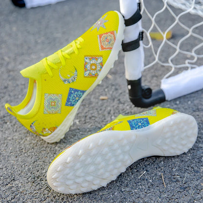 Chuteiras Profissionais Resistentes ao Desgaste para Relvado, Multicoloridas, com Forte Aderência e Excelente Equilíbrio, para Treino de Futebol ao Ar Livre no Verão