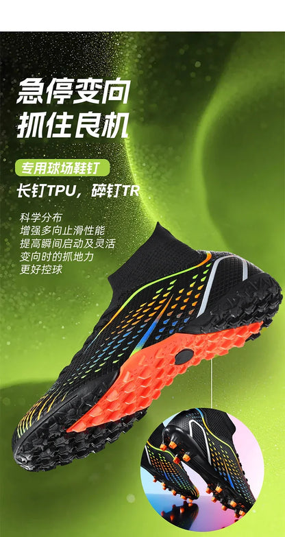 New Men's Soccer Shoes Professional Football Boots Turf Futsal Match Grass Unisex Outdoor Training Soccer Cleats Non-Slip Breathable