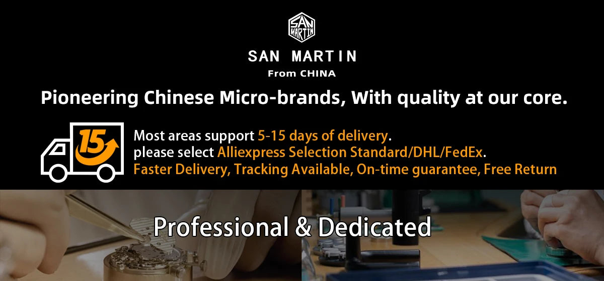 San Martin 39mm MOP Dial Sport Gada Watch Luxury Dress Men Miyota 90S5 Automatic Mechanical Wristwatch Waterproof 100m SN0144