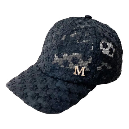 Casquette de baseball fine à fleurs en dentelle pour femme, printemps-été, protection solaire, casquette ajourée, respirante, mignonne, tour de tête réglable