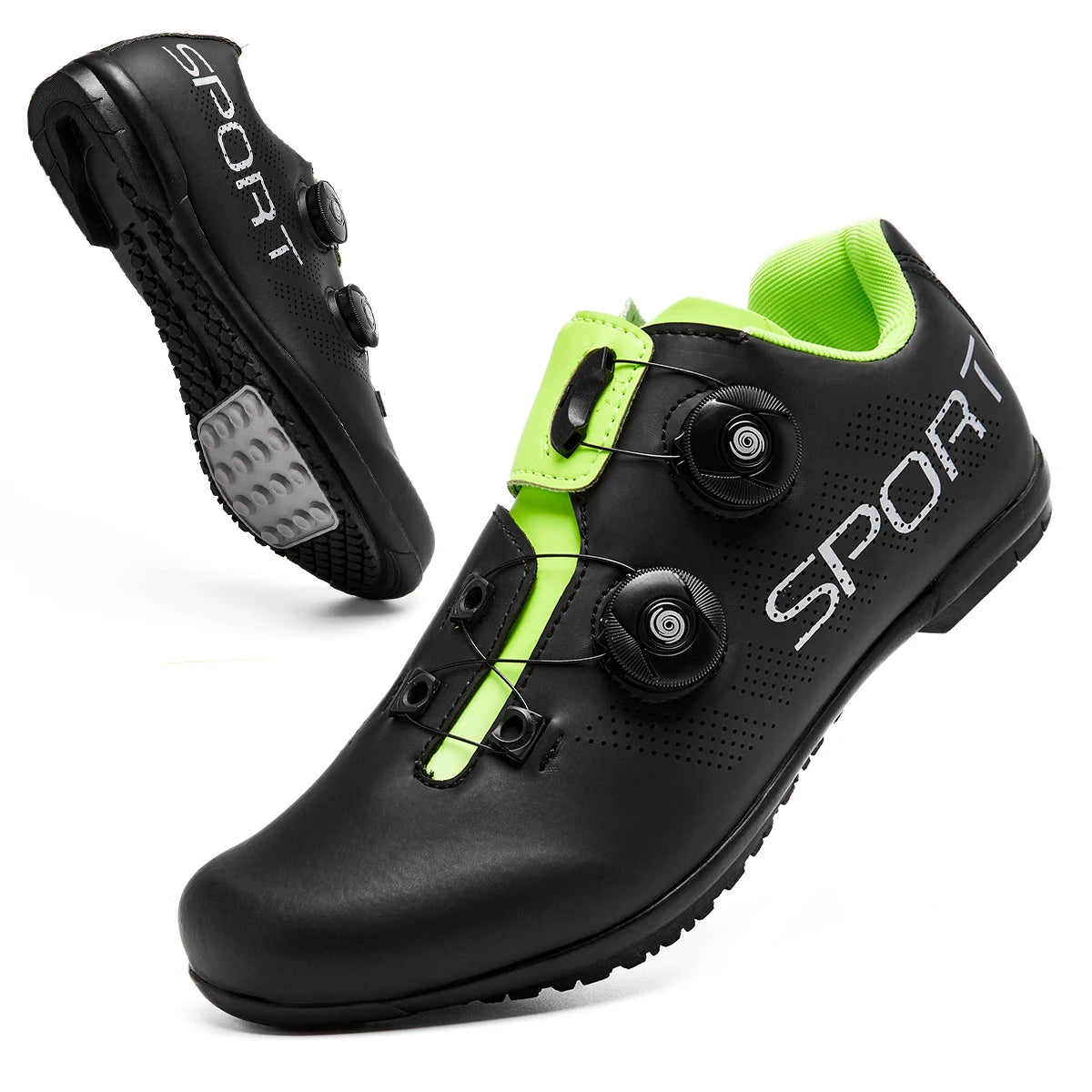 Lock-Free Cycling Shoes, Flat Pedal Shoes for Men, Bike Cleat Sneakers, MTB Bicycle Biking Shoes for Women, Breathable Indoor Boots