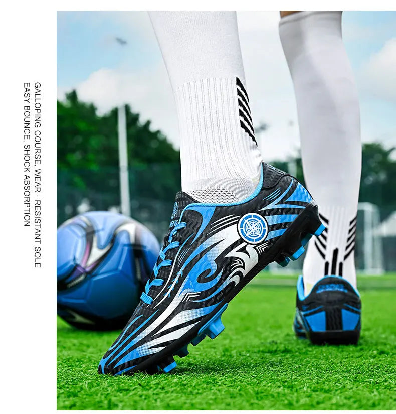 Original Soccer Cleats Men Training Shoes Outdoor Non-slip Children's Football Shoes Long Spikes Men's Futsal Shoes Size 32-45
