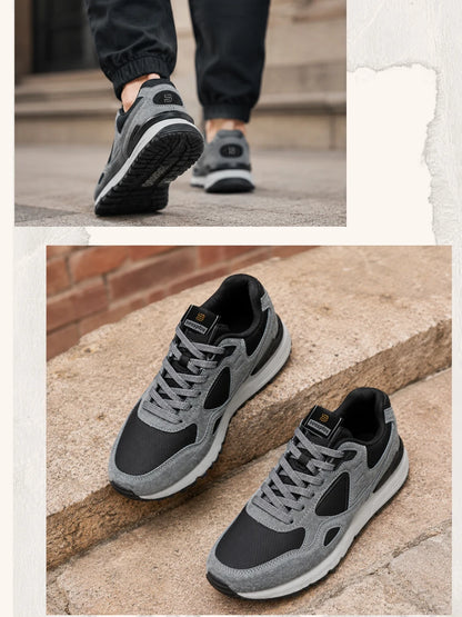 Baasploa Chaussures de marche décontractées pour hommes, baskets tendance en cuir, confortables pour le quotidien, chaussures de style de vie, chaussures de sport classiques