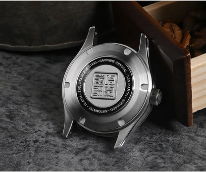 San Martin 39mm Miyota 90S5 Enamel Dial GADA Wristwatch Automatic Mechanical Sapphire BGW-X1 10Bar 5-Link Bracelet  SN0144CG-7