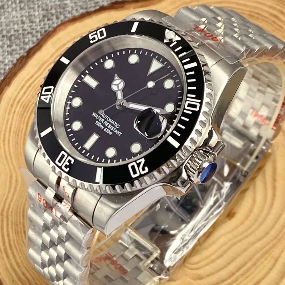 Orologio da uomo automatico 200m impermeabile Miyota8215, orologio subacqueo 40mm con movimento meccanico, luminoso, cinturino Jubilee e fibbia Glide Lock