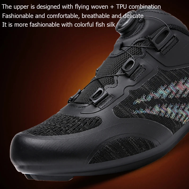 Sapatos de ciclismo MTB para homem e mulher T03 roxos respiráveis, de velocidade, autoblocantes, para ciclismo de estrada, corrida ao ar livre e treino