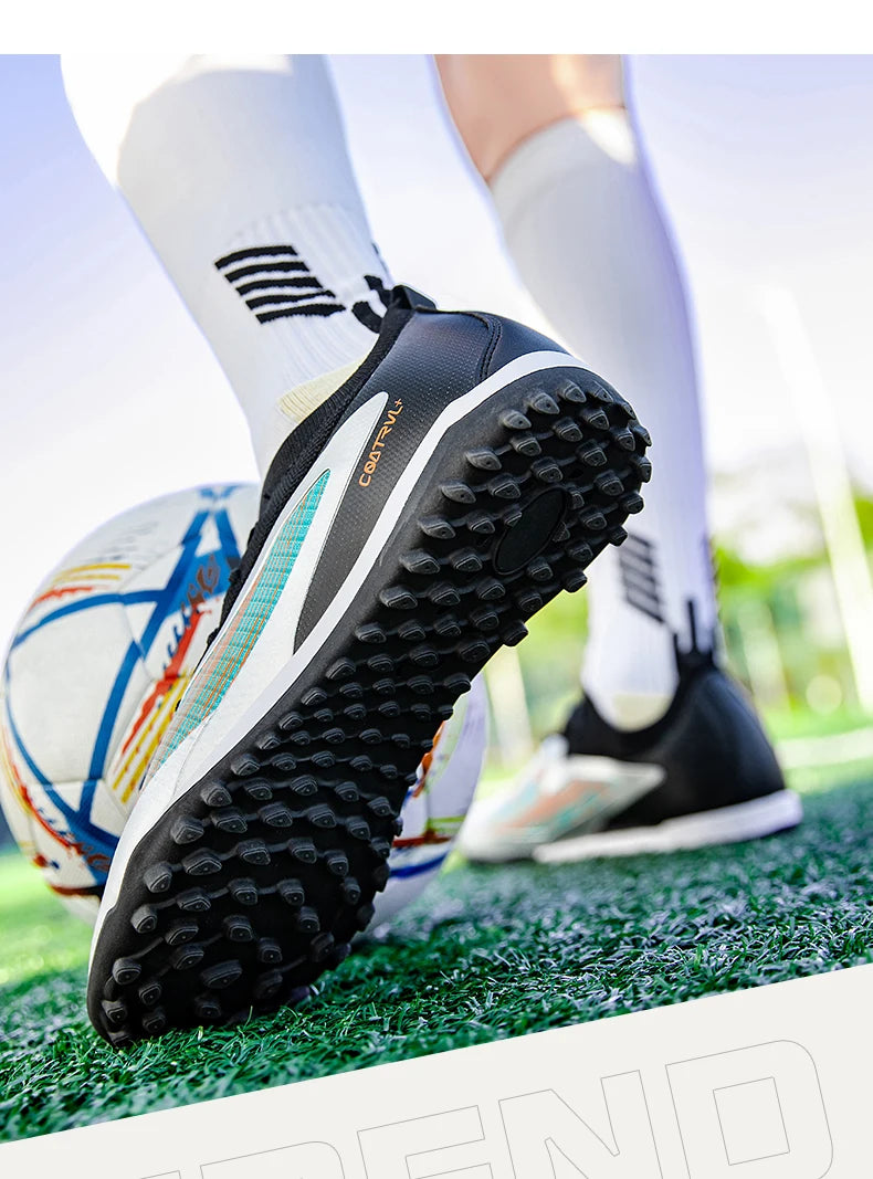 Chuteiras de futebol novas para homem, com pitons para exterior, respiráveis, adulto, antiderrapantes, calçado de futebol desportivo, pitons longos, treino, rapaz, jogo, confortáveis