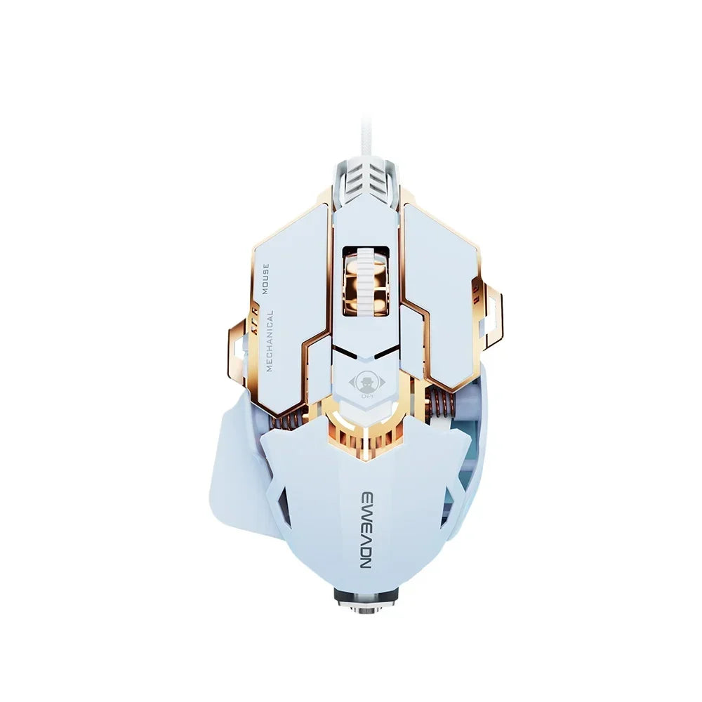 Rato Gaming com Fio Mecânico E-sports G5 RGB, 9 Botões, Programação Macro, Silencioso, 12800 DPI, para Computador de Secretária e Portátil